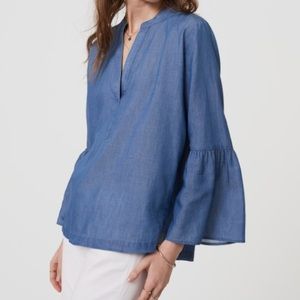 Loft chambray-bell-sleeve-softened-shirt